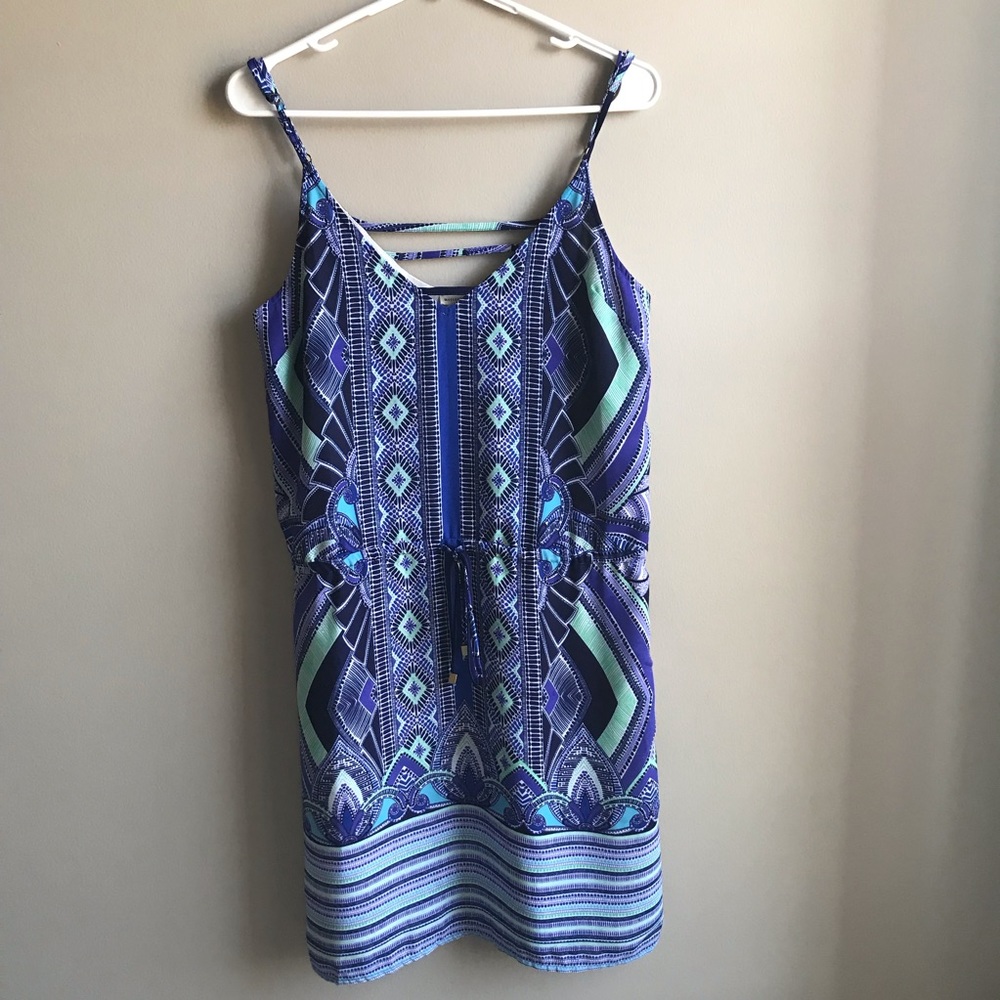 ❤️ Mercer & Madison Blue Patterned Dress Sz 4.